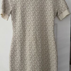 Michael Kors Cream Patterned Mini Dress